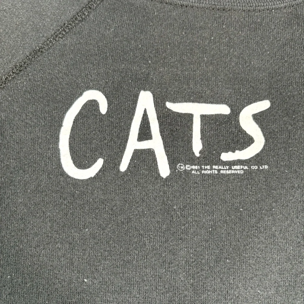 Cats Musical Mens L‎ Black Sweatshirt Vintage 80s Tultex Maximum Sweats USA Made - Picture 5 of 10